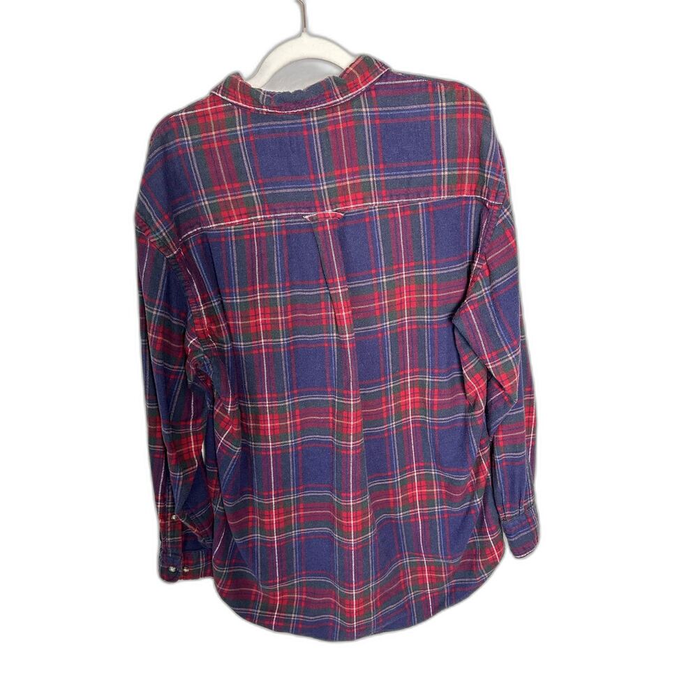 Pendleton Plaid Flannel Shirt Mens L Large Blue Red Cotton Button Down Vintage - Picture 2 of 6